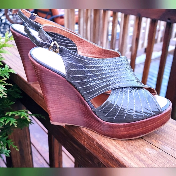 ALDO Women's Wedge Platforms Ankle Straps Sandal Shoes Slingback Size 39 US 8.5 - Picture 1 of 7